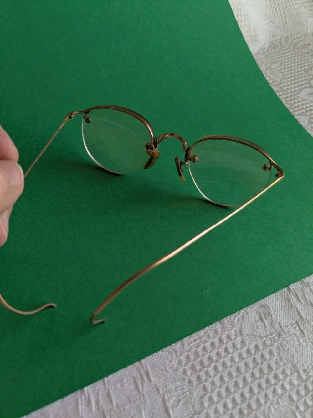Vintage 12K Gold Filled Wire Rim Glasses W/ Case
